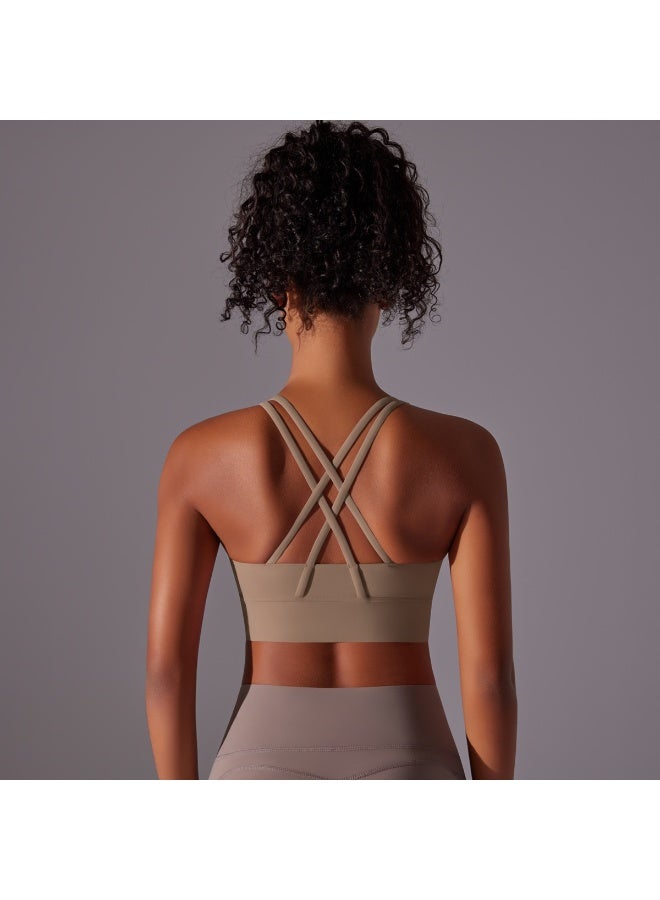 Top Women Bra Cropped Bralette Gym Yoga Sports Bra Cross  Back Female Bra Breathable Top Women's Underwear - Image 1