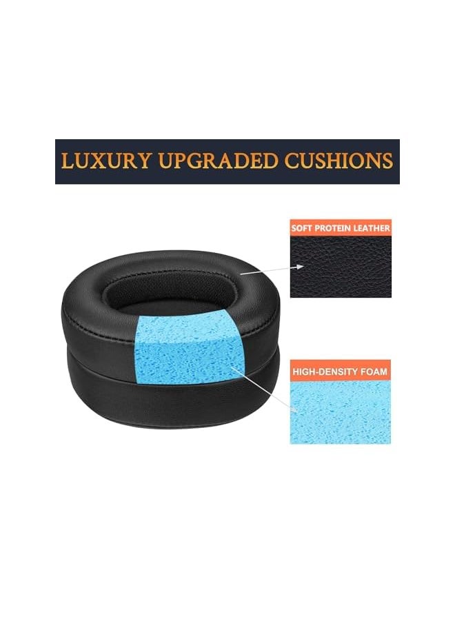 Replacement Earpads For Jbl E55Bt E55 Bt Over Ear Wireless Headphones Ear Pads Cushions With Softer Protein Leather Noise Isolation Memory Foam Black