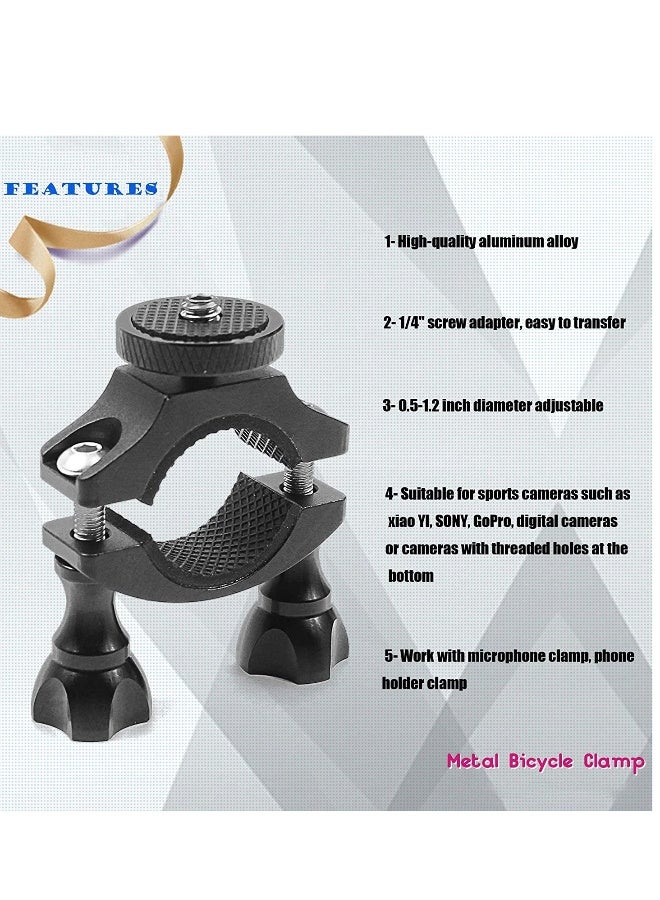 Generic Bike Camera Mount, Bicycle/Motorcycle Bracket with 1/4 Screw Adapter for OSMO Action, Gopro 7 6 5 4, SJCAM, XiaoYi Action Cameras, Handlebars Diameter of 1.3 3.2cm  - Image 3