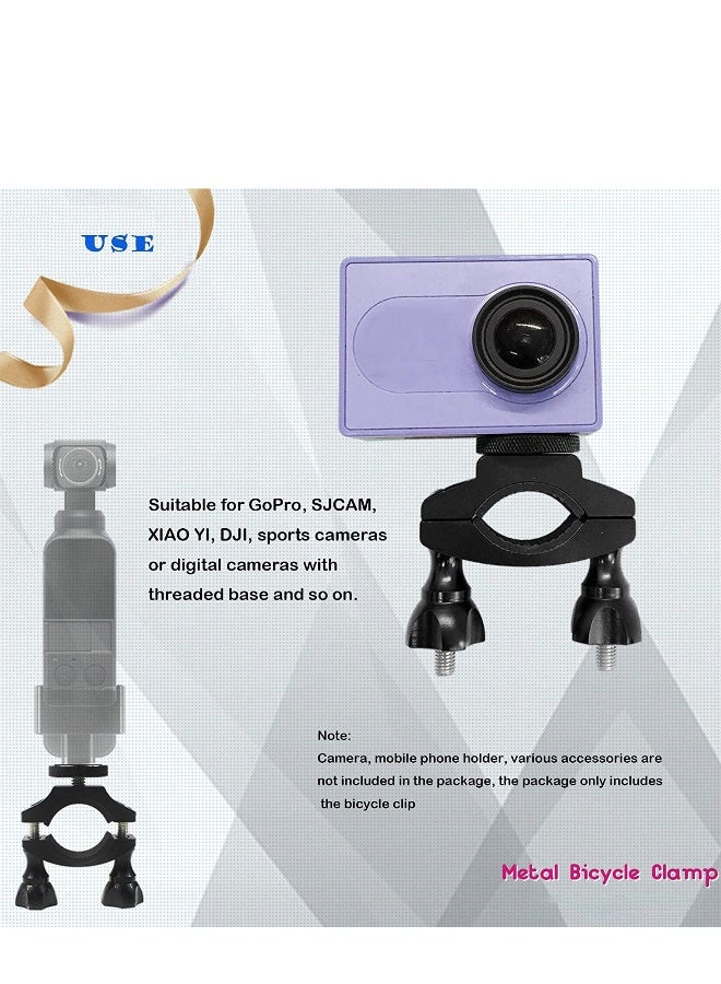 Generic Bike Camera Mount, Bicycle/Motorcycle Bracket with 1/4 Screw Adapter for OSMO Action, Gopro 7 6 5 4, SJCAM, XiaoYi Action Cameras, Handlebars Diameter of 1.3 3.2cm  - Image 5