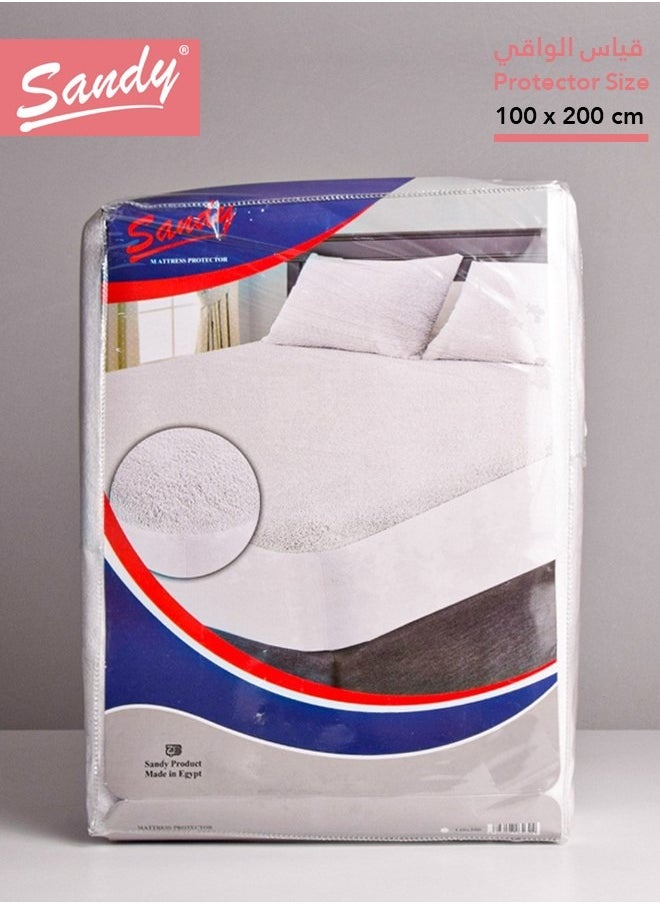Sandy SANDY Latex Premium Waterproof Mattress Protector with Perfect Fit All Around Elastics Deep Pocket Up to 32cm, Hypoallergenic, Breathable and Dust Mite Protecting, (100X200), White  - Image 2