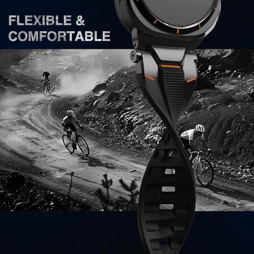 ULTIMAL Watch Band for Samsung Galaxy Watch Ultra 47mm (2025/2024) Compatible with Samsung Watch Strap Bands for Men Sport Bands for Watch Rugged Premium TPU & Metal (Black+Black) - Image 4