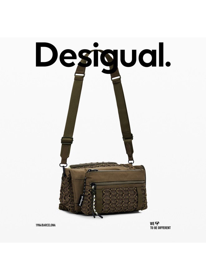 DESIGUAL spring-summer 2025 New Woven Detachable Adjustable Strap Crossbody Bag - Image 4