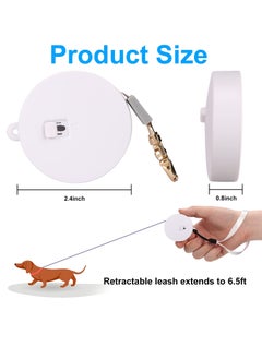 SYOSI Automatic Retractable Leash for Small Dogs Cats Anti-Pull Strength Nylon Material Walking Leash  Mini Portable Hands-Free with Wrist Strap for One-Hand Operation (White)  - Image 2