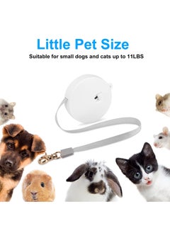 SYOSI Automatic Retractable Leash for Small Dogs Cats Anti-Pull Strength Nylon Material Walking Leash  Mini Portable Hands-Free with Wrist Strap for One-Hand Operation (White)  - Image 4