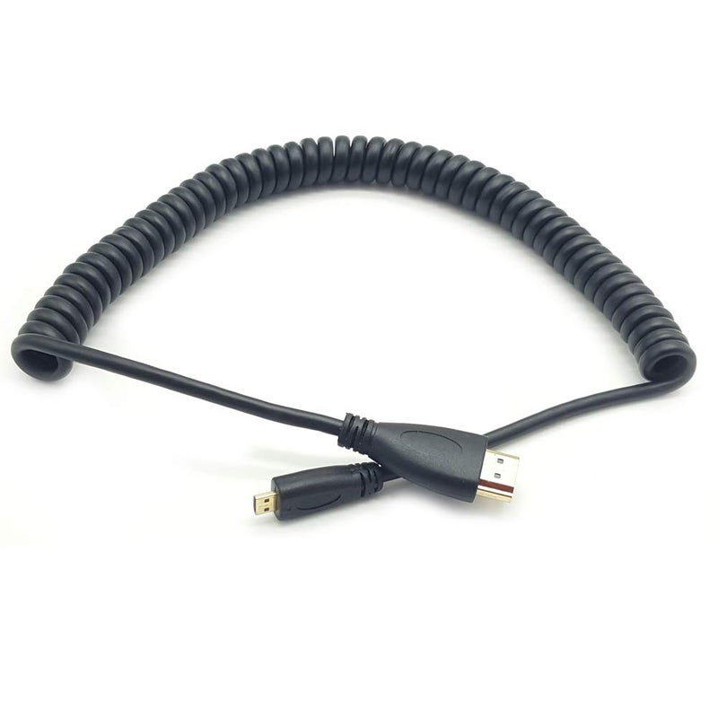 Seadream 4k Coiled Micro HDMI Cable;Coiled Spring Micro HDMI to Full HDMI Male to Male Cable - Stretched Length 50cm to 240cm - Supports Ethernet, 3D 4K 1080P - Image 4