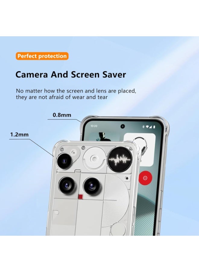 Case for Nothing Phone 3 Clear Cover Case with Camera Protection Transparent Reinforced Corner Bumper Soft TPU Cover Shockproof Phone Case for Nothing Phone 3 - Image 3