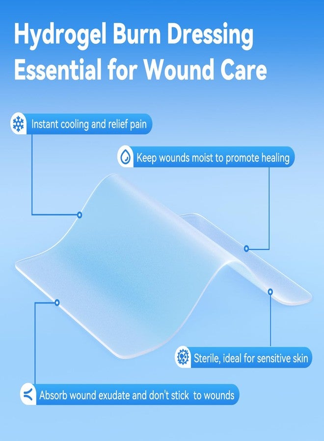 Dimora Hydrogel Burn Dressing 4" x 4" - Burn and Wound Dressing Instant Cooling Relief for Minor Burns & Wounds, Soothing Moist Burn Pads for 1st-2nd Degree Burns, Cuts, Abrasions(10 Count) - Image 4