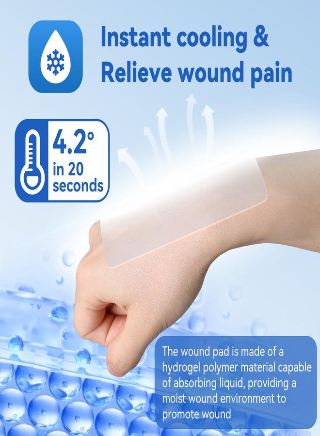 Dimora Hydrogel Burn Dressing 4" x 4" - Burn and Wound Dressing Instant Cooling Relief for Minor Burns & Wounds, Soothing Moist Burn Pads for 1st-2nd Degree Burns, Cuts, Abrasions(10 Count) - Image 2