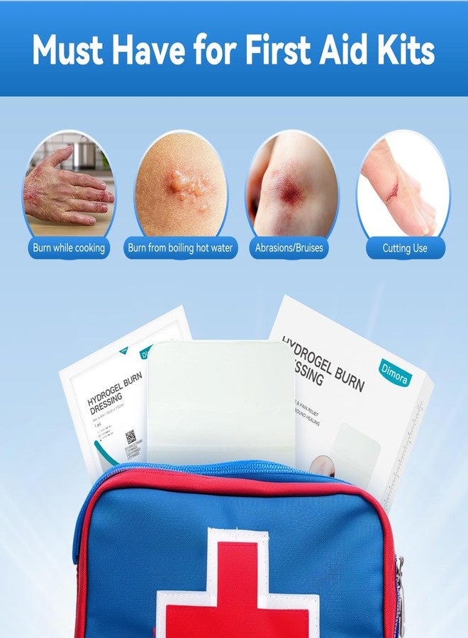 Dimora Hydrogel Burn Dressing 4" x 4" - Burn and Wound Dressing Instant Cooling Relief for Minor Burns & Wounds, Soothing Moist Burn Pads for 1st-2nd Degree Burns, Cuts, Abrasions(10 Count) - Image 3