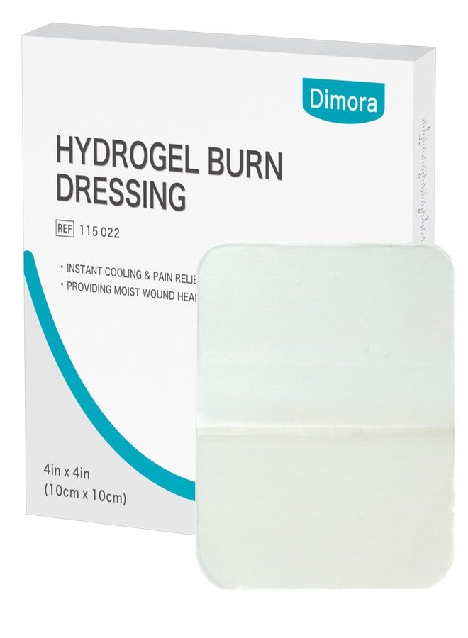 Dimora Hydrogel Burn Dressing 4" x 4" - Burn and Wound Dressing Instant Cooling Relief for Minor Burns & Wounds, Soothing Moist Burn Pads for 1st-2nd Degree Burns, Cuts, Abrasions(10 Count) - Image 1