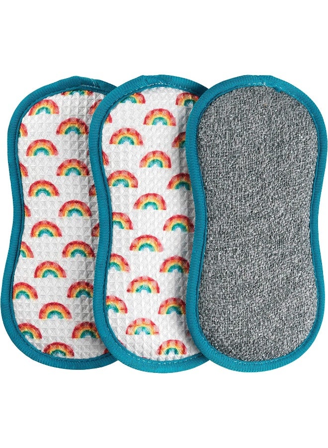 Beldray LA076496EU7 Antibacterial Scrubbing Cleaning Pads, Clean & Refresh Kitchens/Bathrooms, Tough Stain Remover and Surface Cleaner, Dual Abrasive & Soft Side, Rainbow, Anti-Bac - Image 2