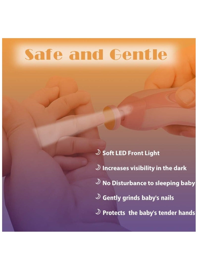 كونسيفيسين مبرد أظافر كهربائي لقص أظافر الأطفال، مجموعة أدوات طحن أظافر آمنة 20 في 1 لحديثي الولادة والأطفال الصغار أو البالغين للعناية بأظافر الأصابع... - Image 3