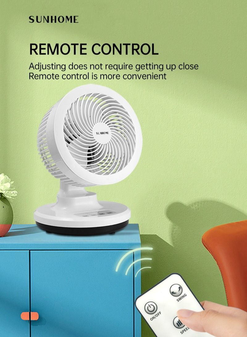 Sunhome Air Circulation Table Fan With Remote Control 40W WJD18A White - Image 3