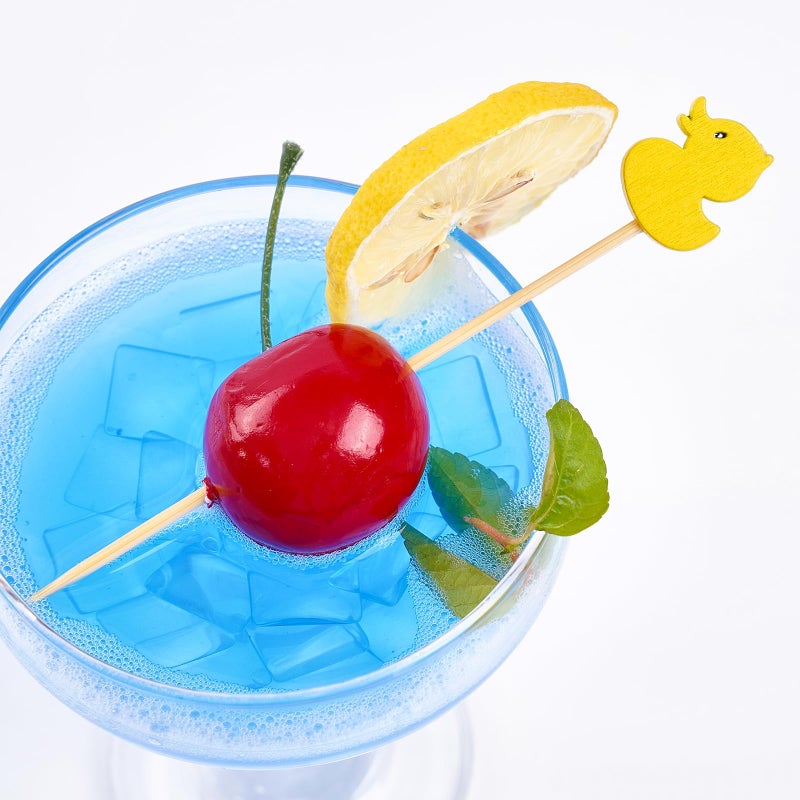 Putwo Toothpicks 100 Counts Picks Handmade Natural Bamboo Cocktail Sticks  Yellow Ducks - Image 3