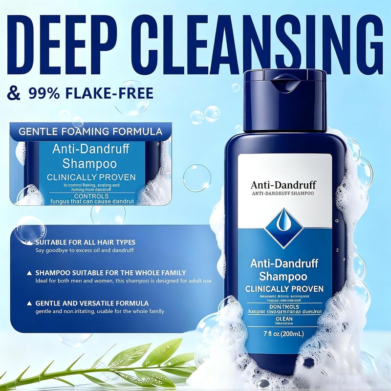 SWIUKPHE Cleansing Anti-Dandruff Shampoo, Flake-Free, Moisturizing for All Hair & Scalp Types - Instant Itch Relief, Strengthens Hair, Prevents Hair Loss - 200ml - Image 5