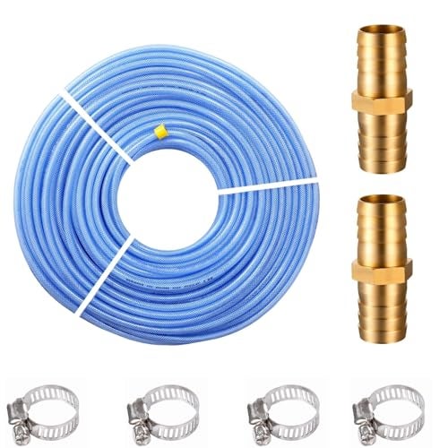 Agriansh Heavy Duty 8 mm Hose Pipe | 3 Layer Threaded Pvc Braided Water Pipe | Flexible waterpipe with jointer & Clamps | 5 Meter(16.40 foot) Pipe for Garden, Car Wash & Cleaning - Image 1