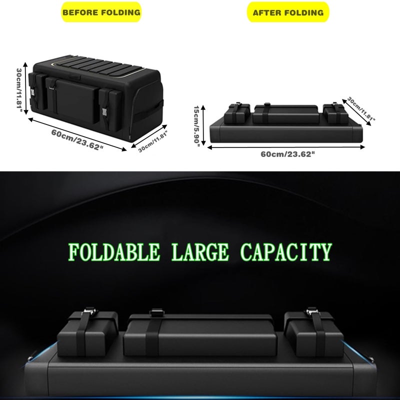 Beauenty Car Trunk Organizer Storage Box,Foldable Large Capacity Car Boot Storage Organiser,6 Compartments Boot Organizer,3 Layer Protection and Non-Slip Bottom for SUV Van Vehicle Camping Picnic(70L) - Image 2