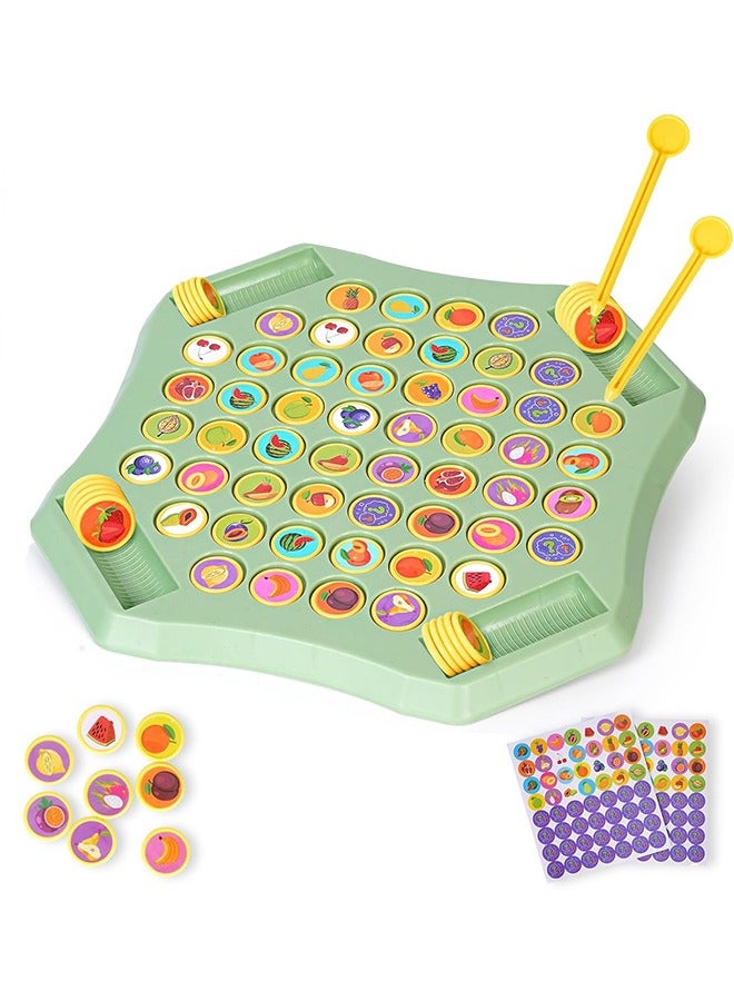 Flip Chess Memory, 52 Pattern Fruit Flip Chess Game with 2 Flip Pens and 2 Stickers, Flip Chess Board Game, Concentrate Training Memory Chessboard for Kids, Fun Puzzle Strategy Game for Family Time - Image 1