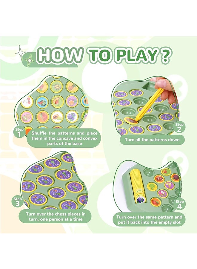 Flip Chess Memory, 52 Pattern Fruit Flip Chess Game with 2 Flip Pens and 2 Stickers, Flip Chess Board Game, Concentrate Training Memory Chessboard for Kids, Fun Puzzle Strategy Game for Family Time - Image 2