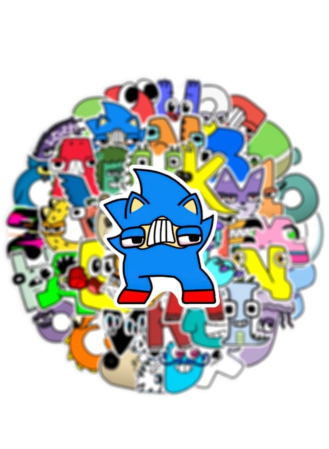 إسكدنيا 50 قطعة من ملصقات الحروف الأبجدية ، ملصقات فنية فينيل مقاومة للماء لأجهزة الكمبيوتر المحمول ، لوح التزلج ، زجاجات المياه ، الكمبيوتر ، الهاتف ، الجيتار ، ملصقات الكرتون للأطفال والمراهقين والبالغين - Image 4