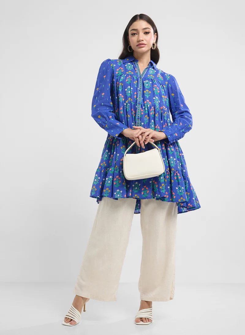Biba Printed Kurta With Inner