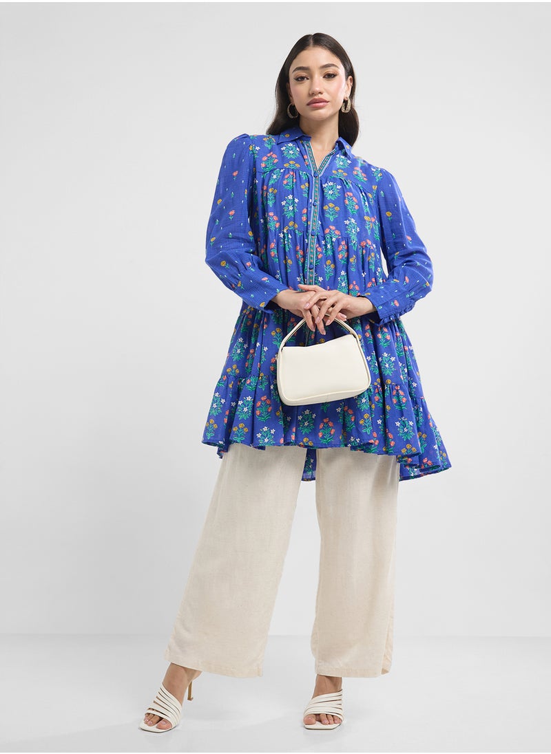 Biba Printed Kurta With Inner  - Image 4