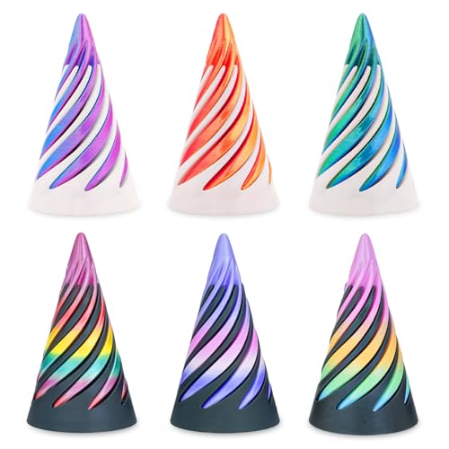 Minleway 3 Packs Impossible Spiral Cone Fidget Toys3D Printed Pyramid Passthrough SculptureMini Sensory Toy for Stress Relief AnxietyStocking Stuffers for Adults Kids Gifts Multicolor 6pcs - Image 1