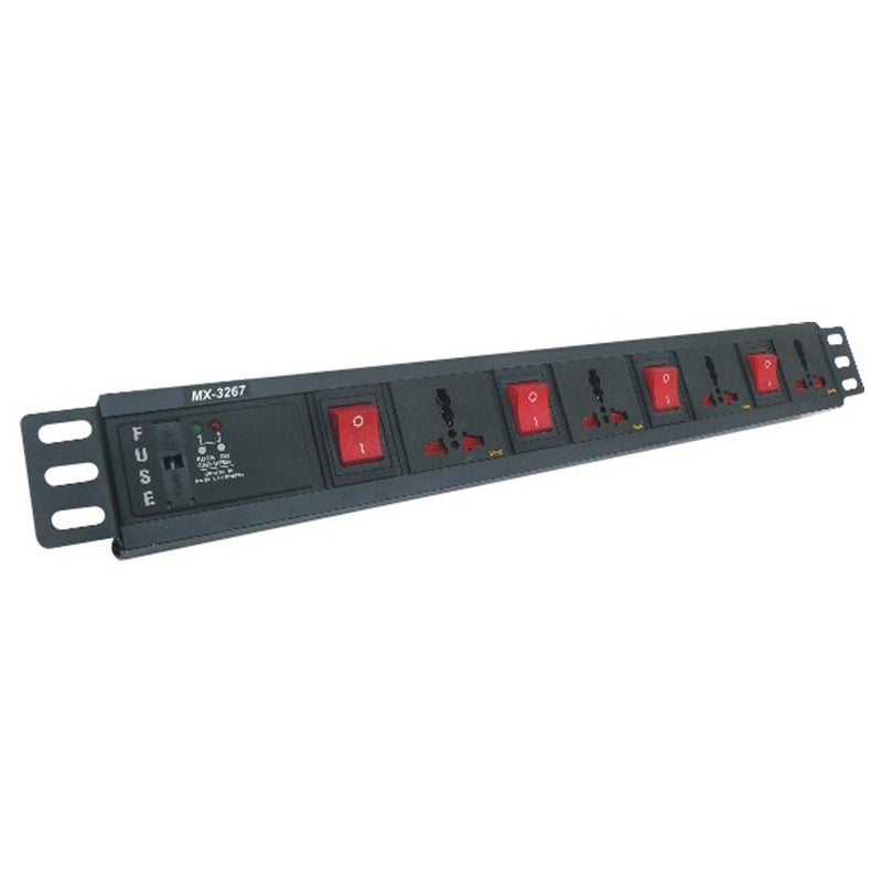 MX MX 4 Socket Universal Power Strip 3 SOCKETS 5 AMP 1 Socket 15 AMP  - Image 1