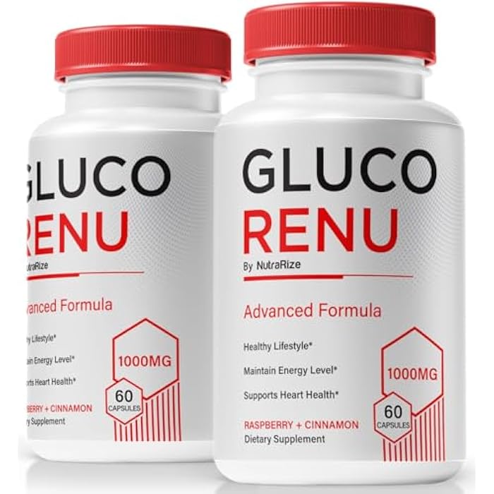 NutraRize (2 Pack) Gluco Renu Capsules, Official GlucoRenu Pills, Natural Support For Healthy Levels, Circulation and Balance, Premium Formula Blood Vessel Cleaner, GlucoReNu Glyco Optimizer (120 Capsules) - Image 1