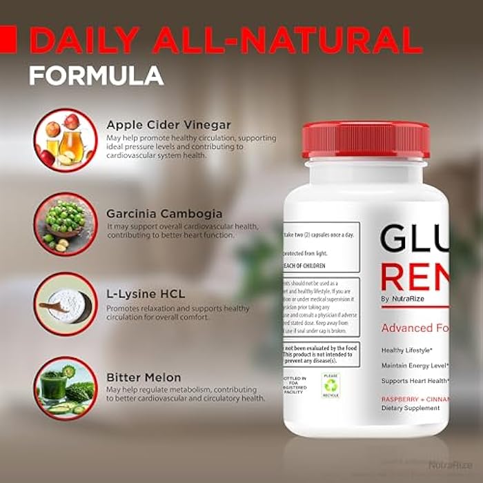 NutraRize (2 Pack) Gluco Renu Capsules, Official GlucoRenu Pills, Natural Support For Healthy Levels, Circulation and Balance, Premium Formula Blood Vessel Cleaner, GlucoReNu Glyco Optimizer (120 Capsules) - Image 5
