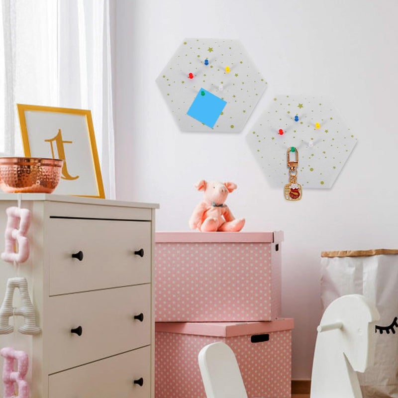 Hexagon Felt Bulletin Board Thick DIY Memo Wall Decor For Photos And Messages - Image 5