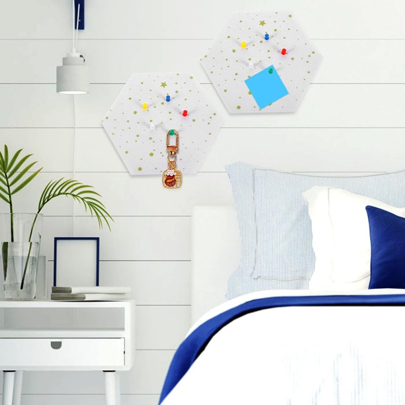Hexagon Felt Bulletin Board Thick DIY Memo Wall Decor For Photos And Messages - Image 3