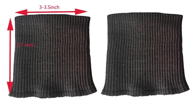 Noraling Finished Knitted Ribbed Cuffs,Replacement Jacket Stripes Rib Knit Trims Cuffs 1Pair for Sewing DIY (Black) - Image 2