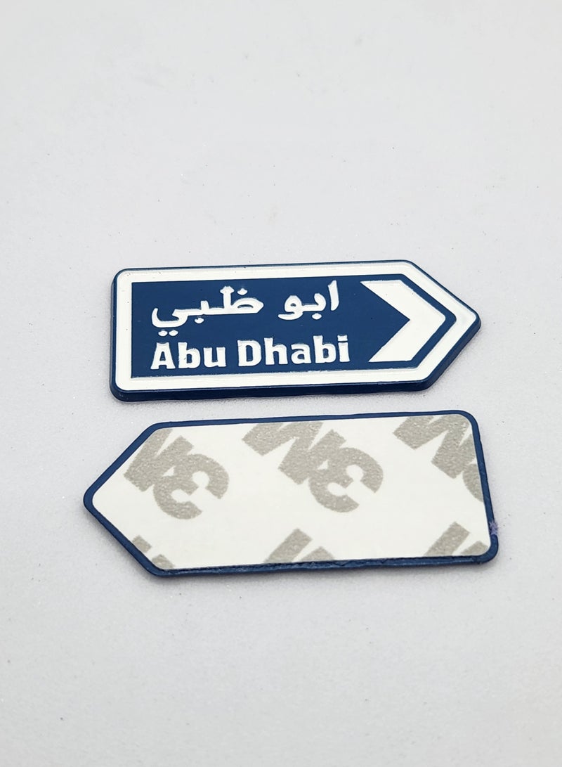 Acnor Abu Dhabi Direction Sign Metal Sticker - 3D Self Adhesive Badge for Car, Laptop, Mobile, Bike and Home Decor" ✅ - Image 2