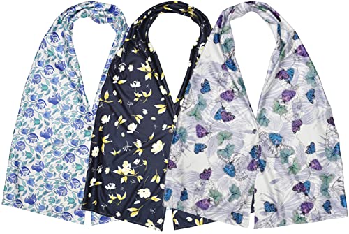 Celley 3 Pack Adult Bib Dining Scarf For Women, Washable Microsuede Material Fashionable Food Clothing Protectors - Image 1
