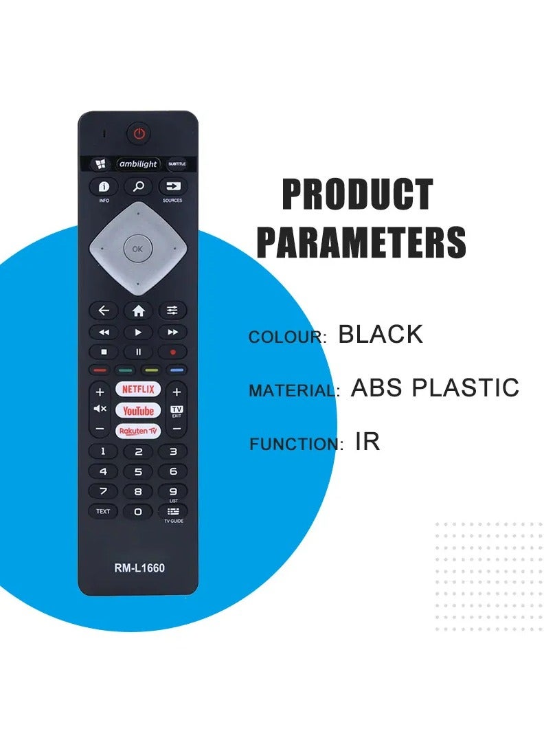 Huayu Huayu Remote Control Compatible with Philips TV Replacement for All Smart 3D LED LCD Philips TV Remote Control Model RM-1660  - Image 4
