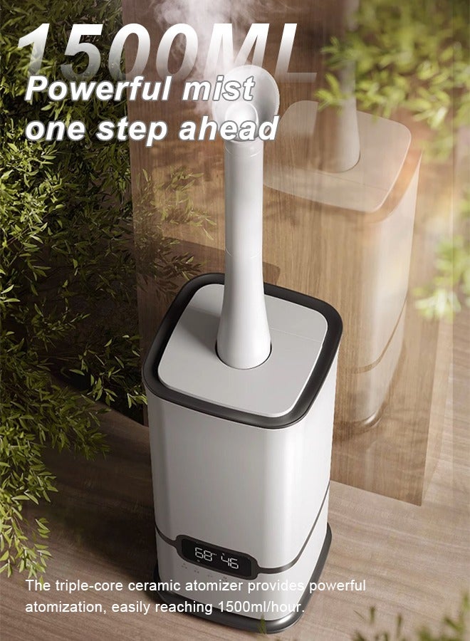 ET-LIFE 16L Humidifier for Larger Room Humidifier with 360°Nozzle, Auto Shut-Off Cool Mist Top Fill Humidifier with UV disinfection 80W H-600 White - Image 2