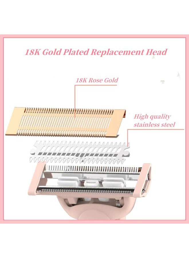 BECHY Razor Replacement Heads Compatible with Flawless Nu Razor,Body Replacement Heads for Finishing Touch Flawless Razor for Women,Hair Remover Replacement Head with Covers,Rose Gold Pack of 2. - Image 2