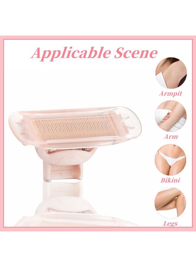 BECHY Razor Replacement Heads Compatible with Flawless Nu Razor,Body Replacement Heads for Finishing Touch Flawless Razor for Women,Hair Remover Replacement Head with Covers,Rose Gold Pack of 2. - Image 4
