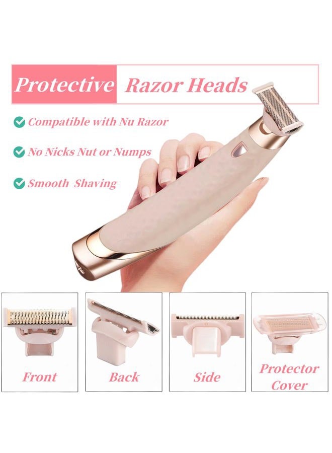 BECHY Razor Replacement Heads Compatible with Flawless Nu Razor,Body Replacement Heads for Finishing Touch Flawless Razor for Women,Hair Remover Replacement Head with Covers,Rose Gold Pack of 2. - Image 3