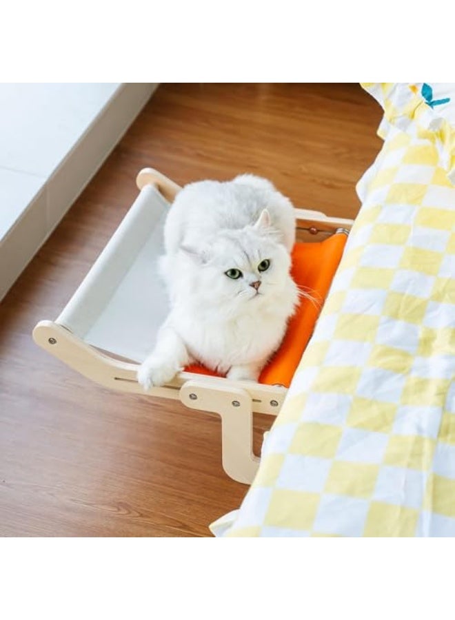 Cat Window Perch Lounge Mount Hammock Window Seat Bed Shelves for Indoor Cats No Drilling No Suction Cup (Orange/Grey) - Image 4