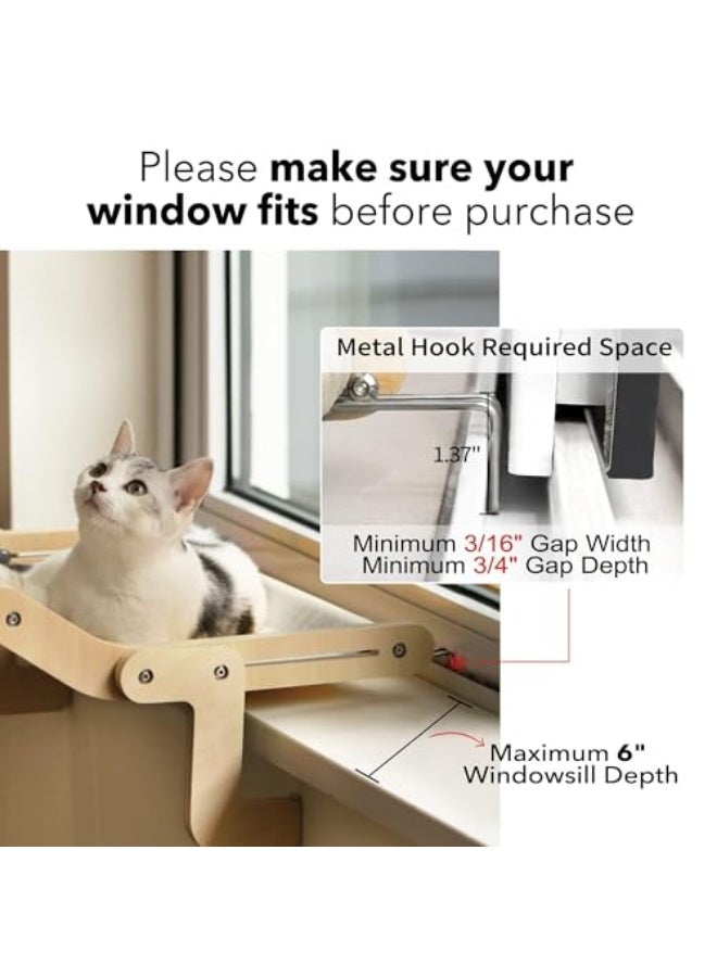 Cat Window Perch Lounge Mount Hammock Window Seat Bed Shelves for Indoor Cats No Drilling No Suction Cup (Orange/Grey) - Image 5