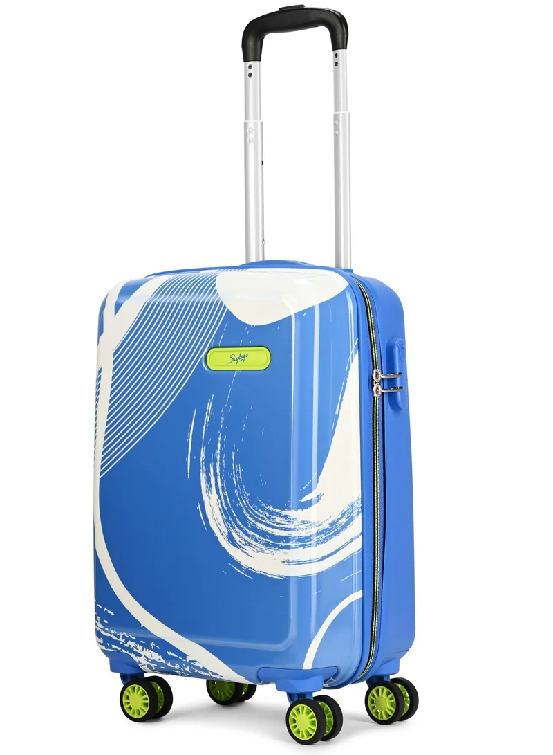 Skybags SPLASH Cabin 20 Inch Polypropylene(PP), 4 Spinner Double Wheel Trolley Bags for Travel, Hard Case Lightweight Bag with TSA Lock, Tough Suitcase for Travel (Small), Blue
