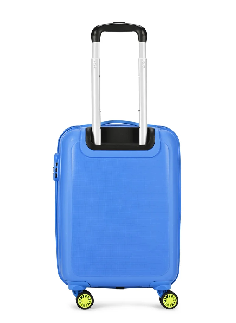 Skybags SPLASH Cabin 20 Inch Polypropylene(PP), 4 Spinner Double Wheel Trolley Bags for Travel, Hard Case Lightweight Bag with TSA Lock, Tough Suitcase for Travel (Small), Blue
