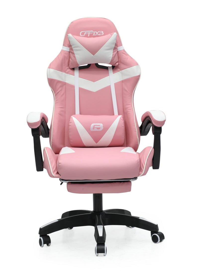 Multi Home Furniture Pink & White Gaming Chair - Ergonomic Gaming Chair with Footrest - Image 2