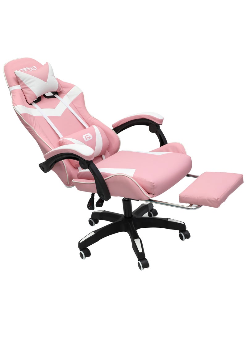 Multi Home Furniture Pink & White Gaming Chair - Ergonomic Gaming Chair with Footrest - Image 1