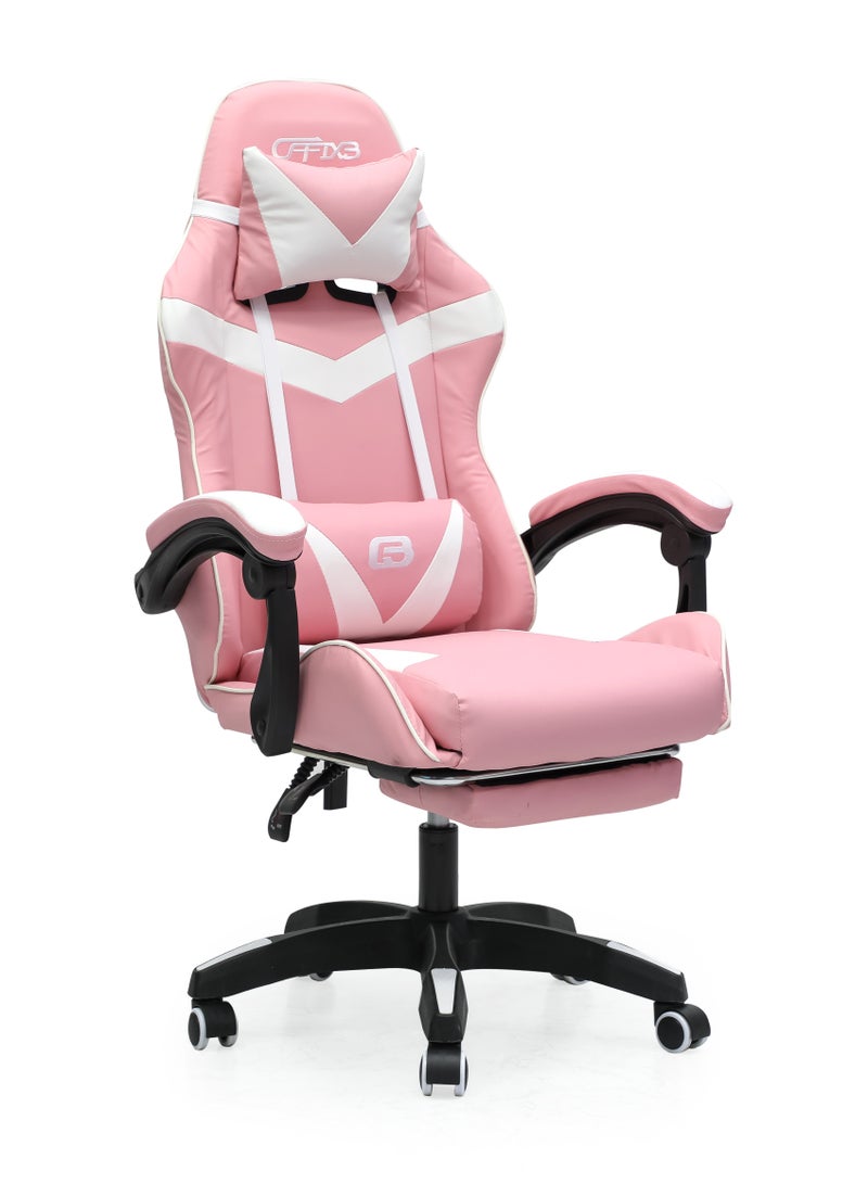 Multi Home Furniture Pink & White Gaming Chair - Ergonomic Gaming Chair with Footrest - Image 3