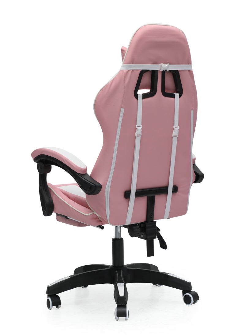 Multi Home Furniture Pink & White Gaming Chair - Ergonomic Gaming Chair with Footrest - Image 5