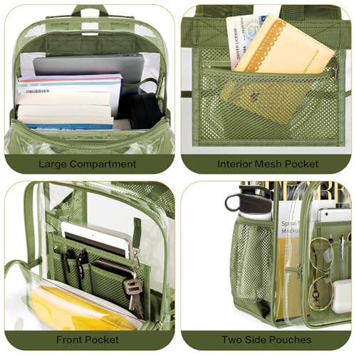 PAMANO Clear Backpack Transparent Heavy Duty School PVC Bookbag See Through Bag Boys and Girls for College Work Travel Security - Image 3